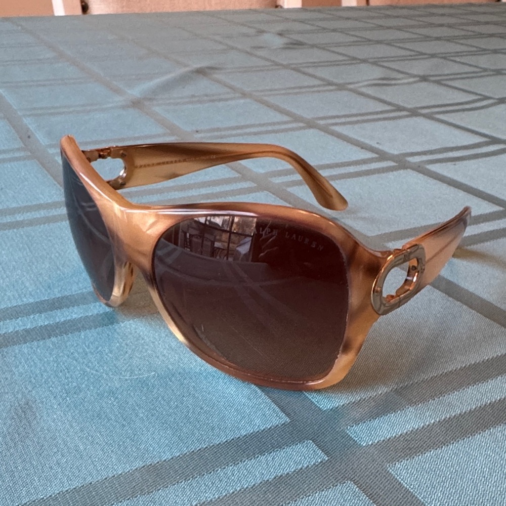 Ralph Lauren Women Tan Brown Lense Sunglasses RL8024 Square oversize